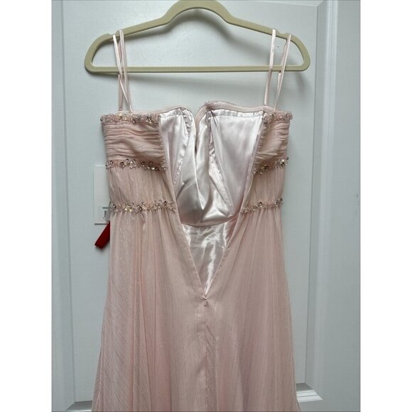 Mac Duggal Size 2 Pink 68096 Beaded Strapless Ruffle High Low Gown Dress New - Picture 9 of 12